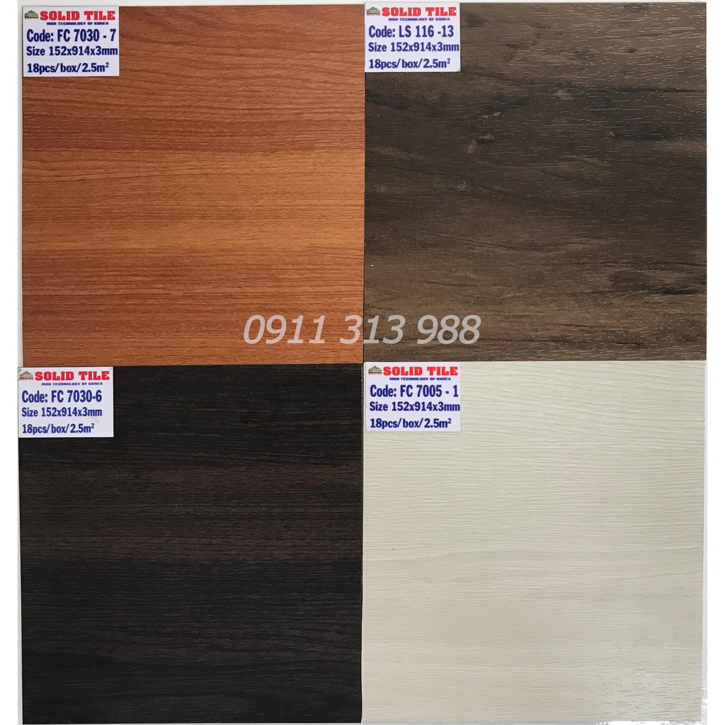 Sàn nhựa vân gỗ SOLID TILE  dày 3mm