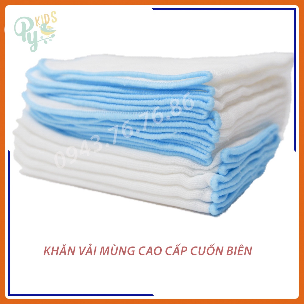 Khăn sữa / khăn vải mùng cao cấp cuốn biên loại 1 cho bé