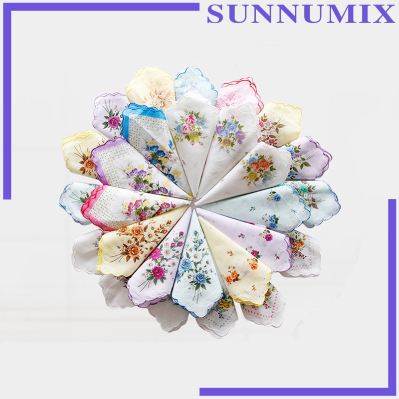 Set 10 Khăn Tay 100% Cotton Hình Vuông 30x30cm Dành Cho Nữ