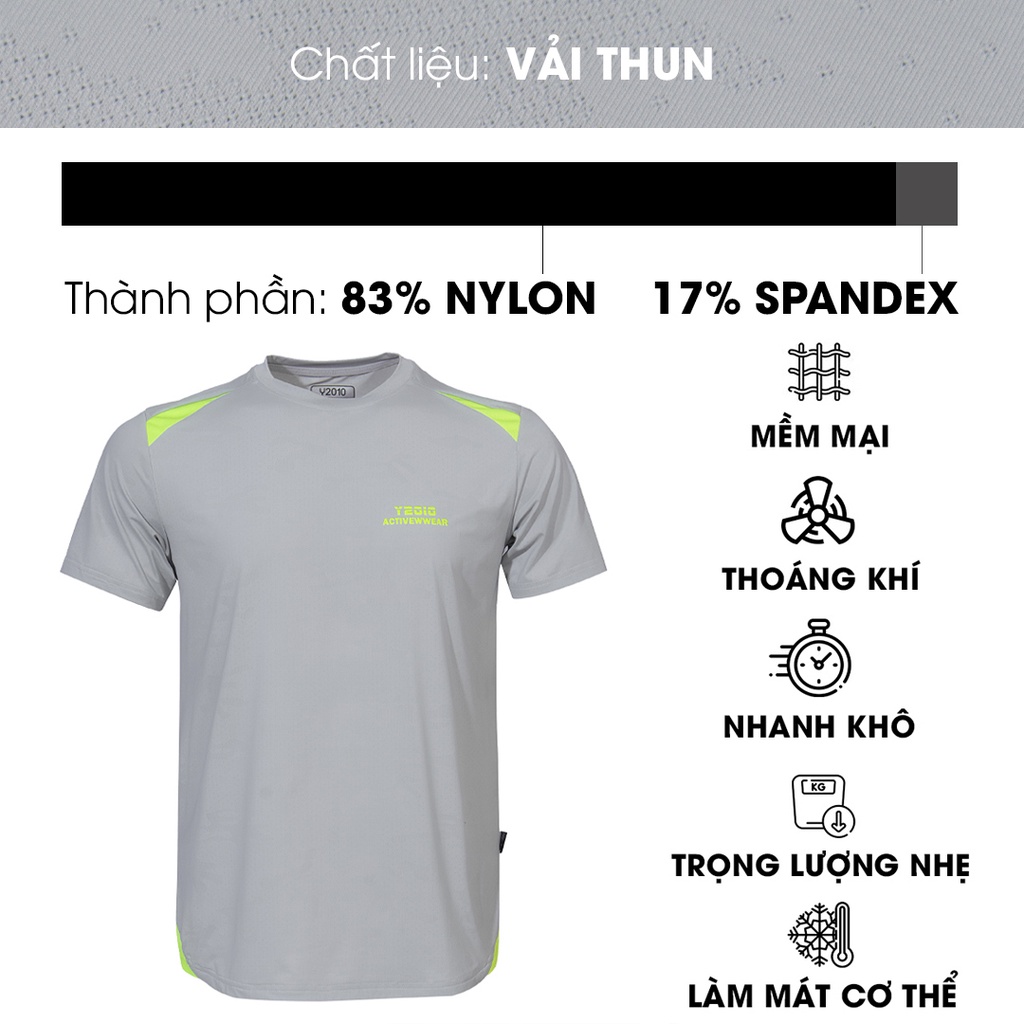 Áo Thun Nam Thể Thao Tay Ngắn Cổ Tròn Thời Trang Thương Hiệu Y2010 M35 21074 |YaMe|