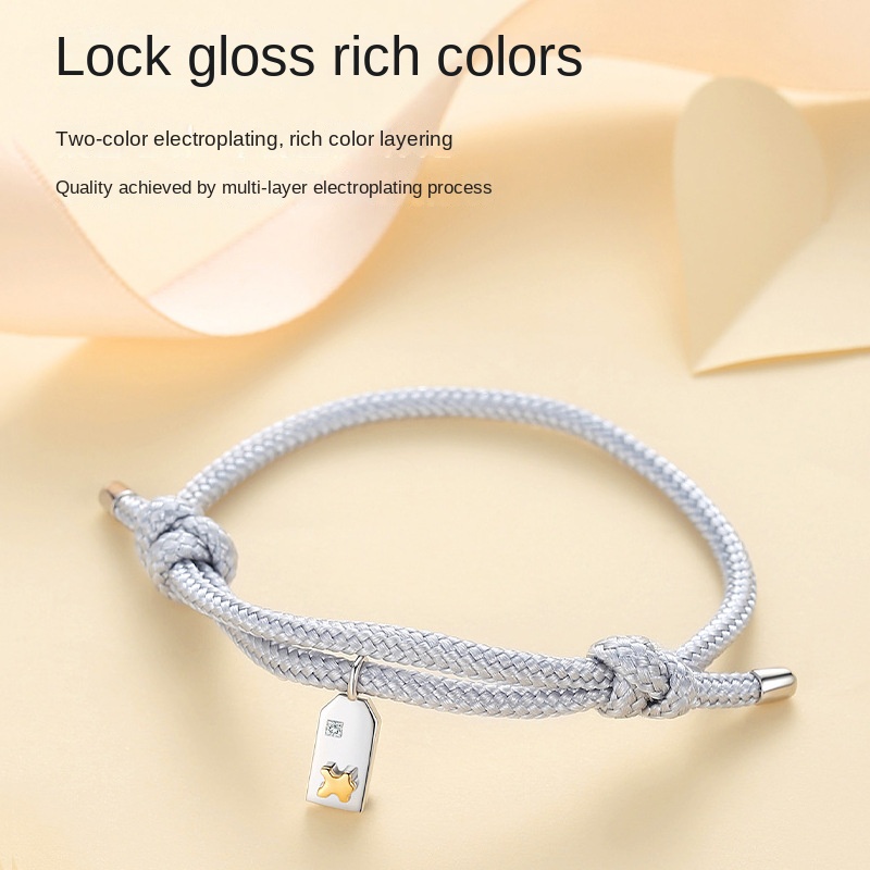 Vòng Đeo Tay Cặp Đôi Kết Hợp Một Mảnh Ghép Độc Quyền Phong Cách Ins Thích Hợp Làm Quà Tặng Valentine