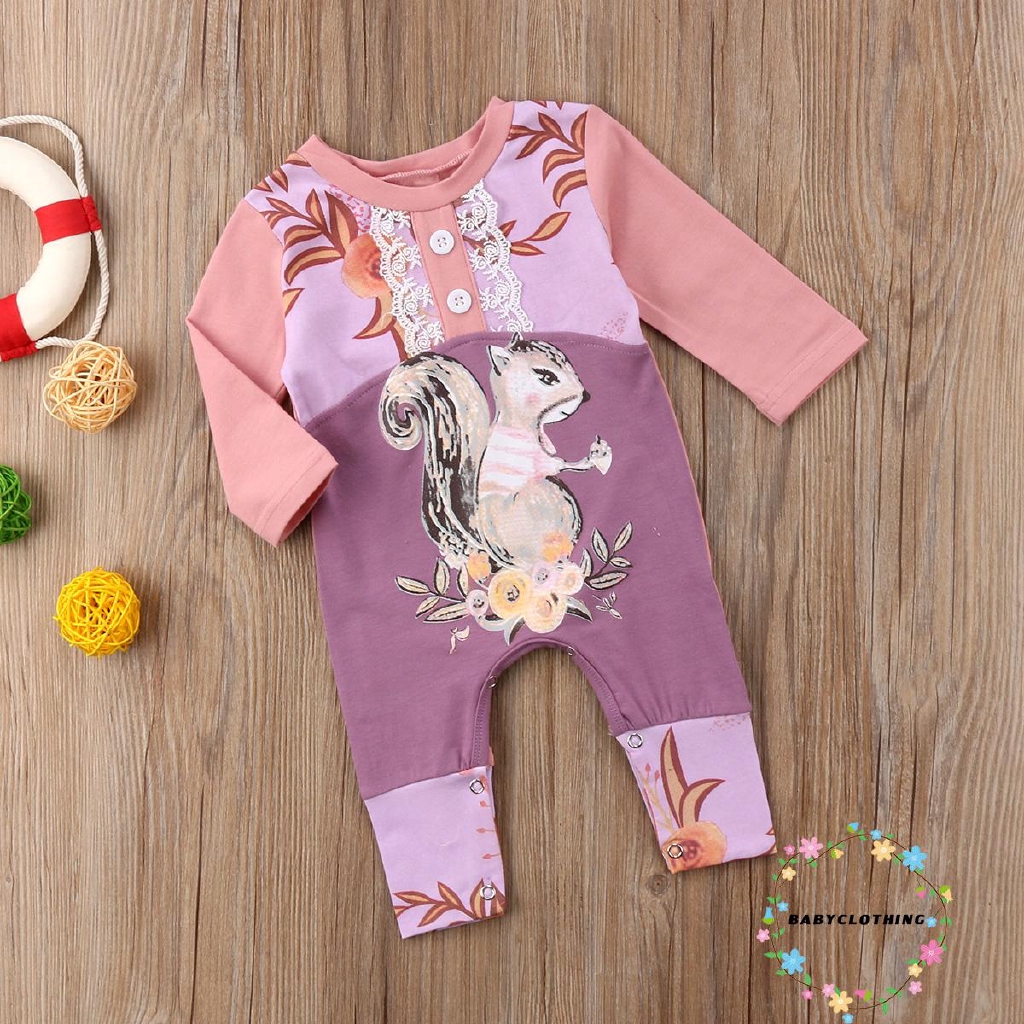 ღWSVღFloral Infant Kid Toddler Baby Girl Lace Clothes Bodysuit Romper Jumpsuit Outfit