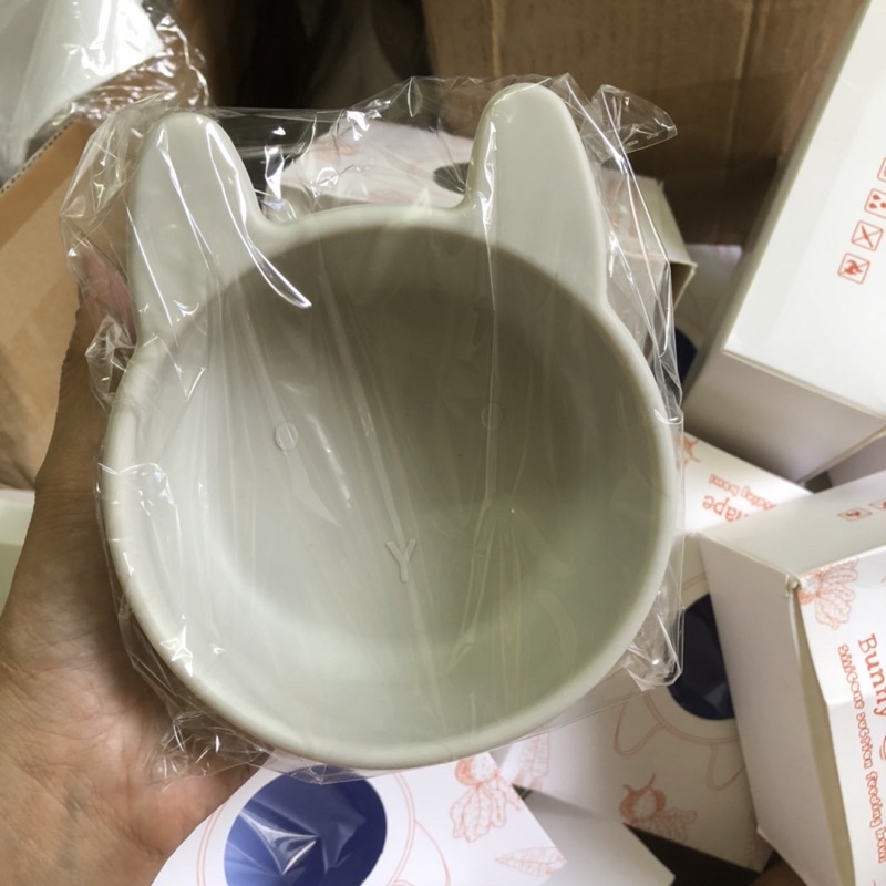 Bát silicon chống đổ hình thỏ (chén bát ăn dặm)