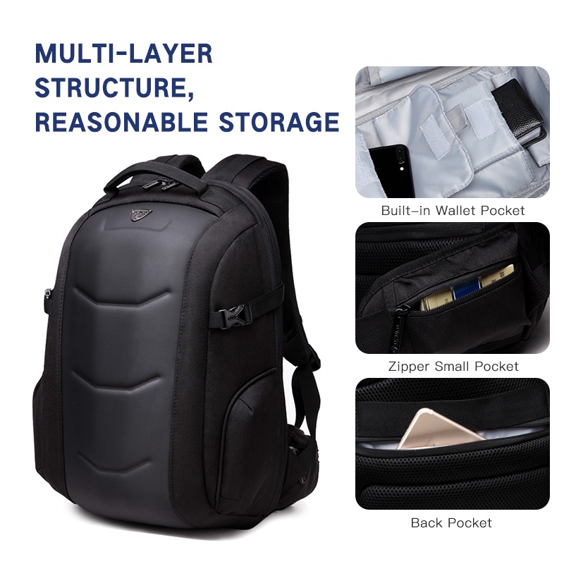 Balo OZUKO cứng chống thấm nước kiểu dáng thời trang dành cho thanh thiếu niên