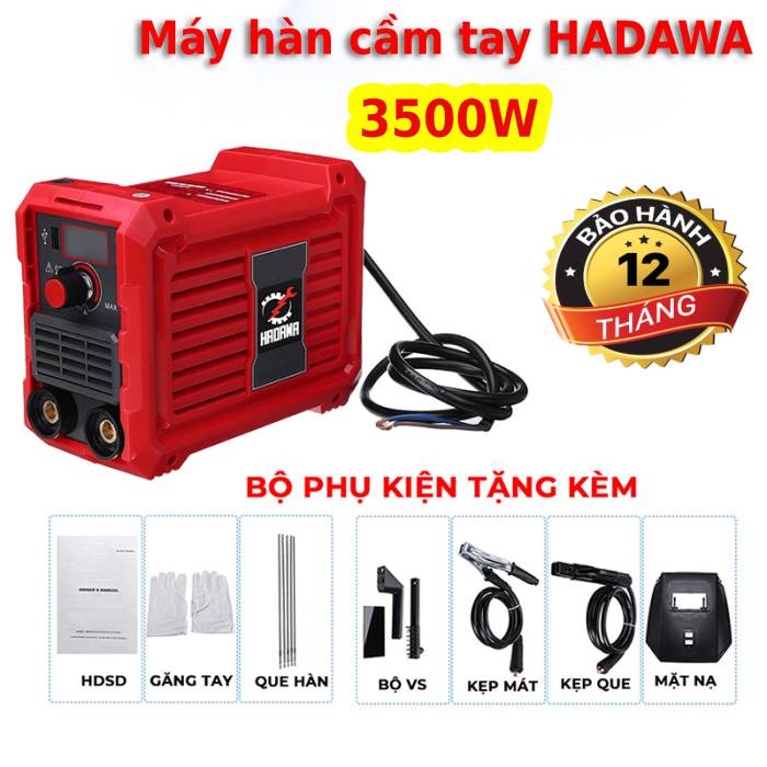 Máy hàn cầm tay HADAWA công suất 3500W,lõi đồng 100%,công nghệ Nhật Bản chính hãng,Bảo hành 1 năm.