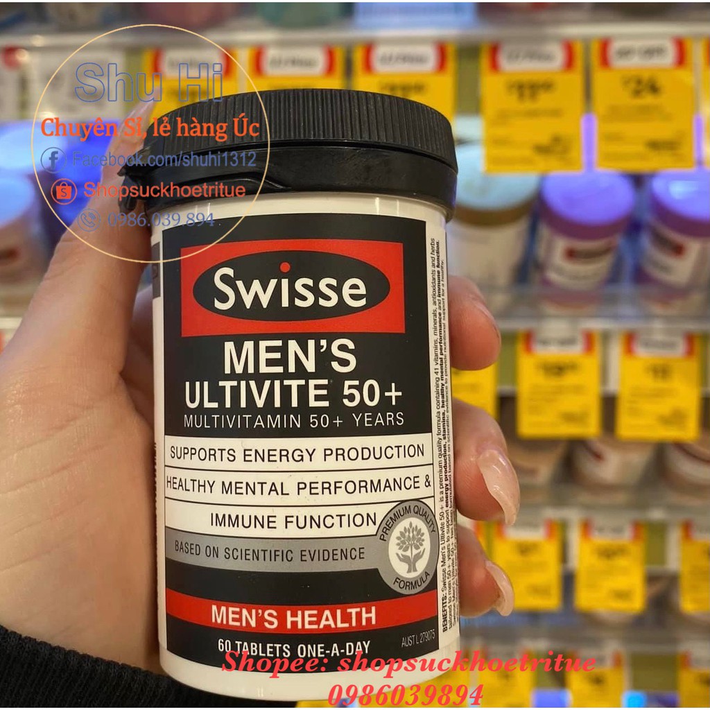 Vitamin tổng hợp nam, nữ Swisse Women + Men  từ 50 tuổi 60 viên Úc - Swisse Men's/Women's Ultivite 50+ Multivitamin | Thế Giới Skin Care