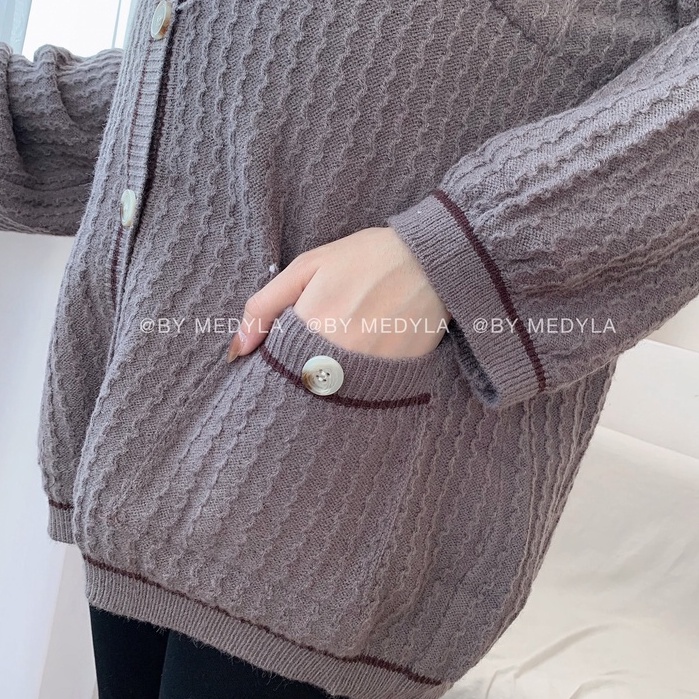 MEDYLA - Áo khoác cadigan chất len mềm mịn dày dặn giữ ấm cho bầu mặc trong và sau sinh - ALK012