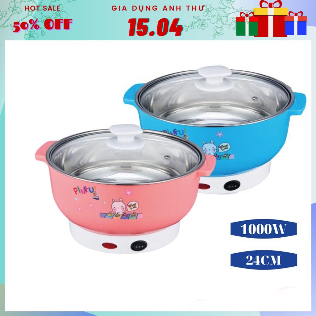 [Rẻ vô địch] Nồi Lẩu Điện Mini 28cm Nắp Vung Kiếng - Bếp Lẩu Gia Đình - Nồi Lẩu Điện Sang Trọng Tiện Dụng