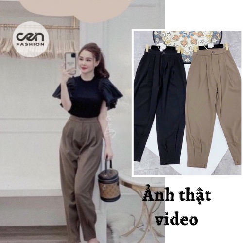Quần baggy trơn gấu xếp (kèm clip) CEN FASHION