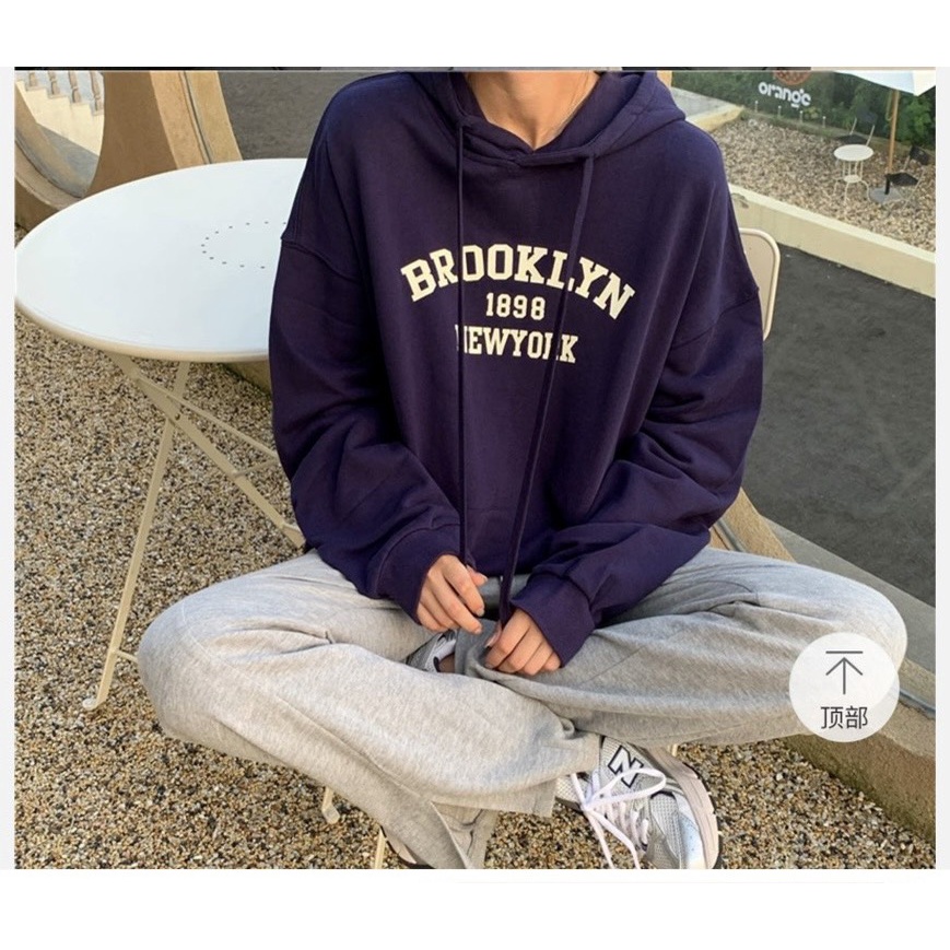 Áo Hoodie Nỉ Ngoại Brooklyn 1898 PEONYB Unisex [FREESHIP] Sweater mũ 2 lớp form rộng tay bồng kiểu dáng đường phố đẹp