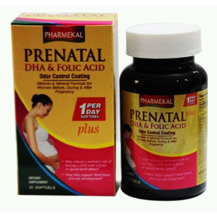 Bổ Sung Dinh Dưỡng Cho Bà Bầu Prenatal DHA &amp; Folic Acid Pharmekal - 60 Viên