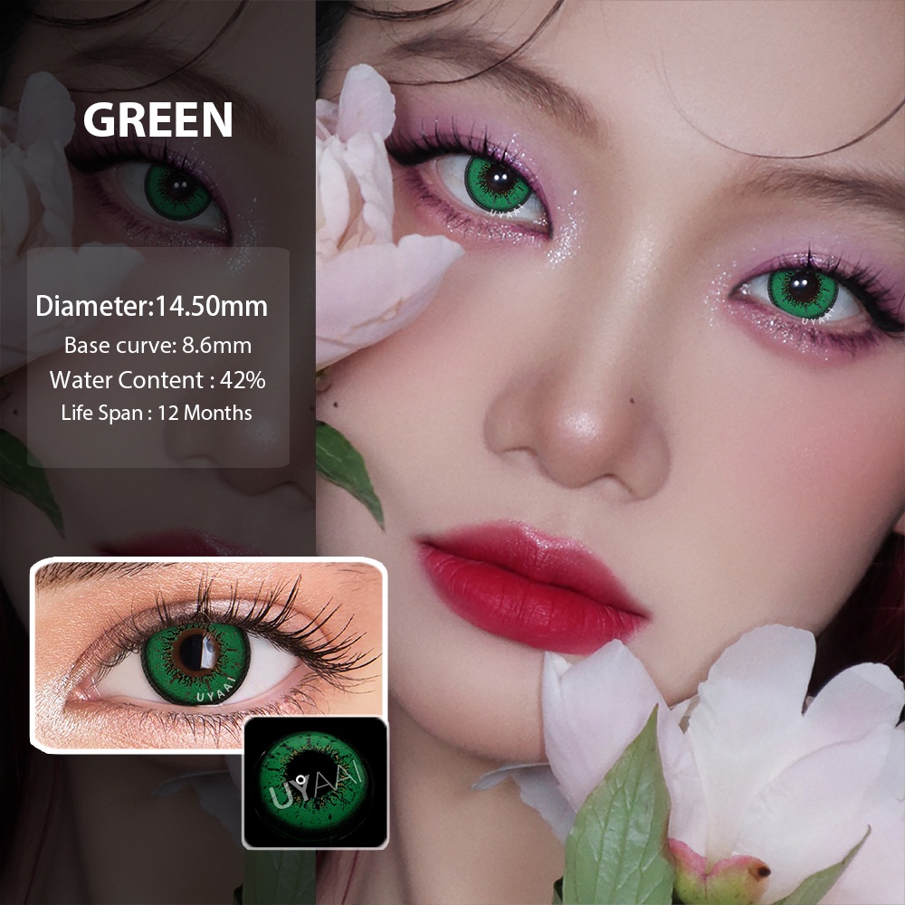 Set 2 kính áp tròng UYAAI nhiều màu tùy chọn hóa trang nhân vật anime