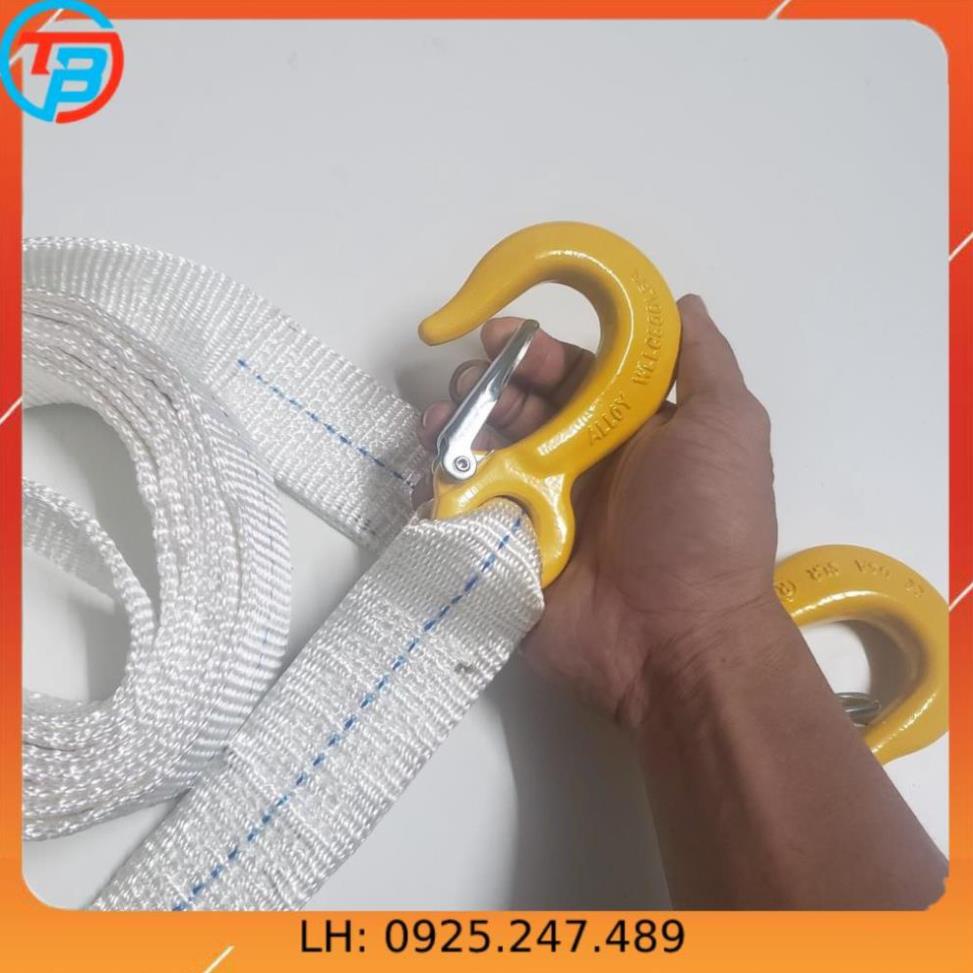 Dây cáp kéo xe cứu hộ 3 tấn, tải đứt 5 tấn cáp kéo hàng có móc - CÁP THÉP Thái Bình Vina