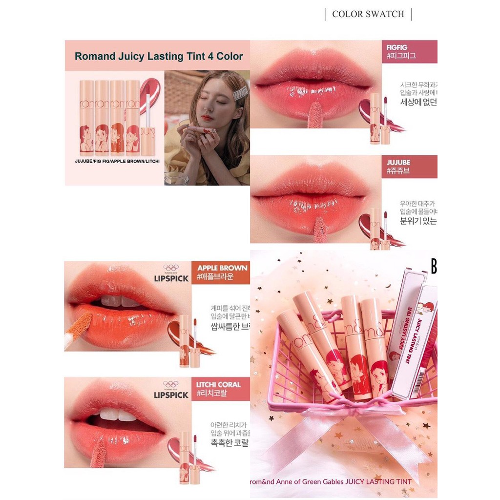 Son tint Romand Juicy Lasting Tint 20 dark coconut 13 16 18 19 20 21 22 23 26 27 28 [Đủ 29 màu] | BigBuy360 - bigbuy360.vn