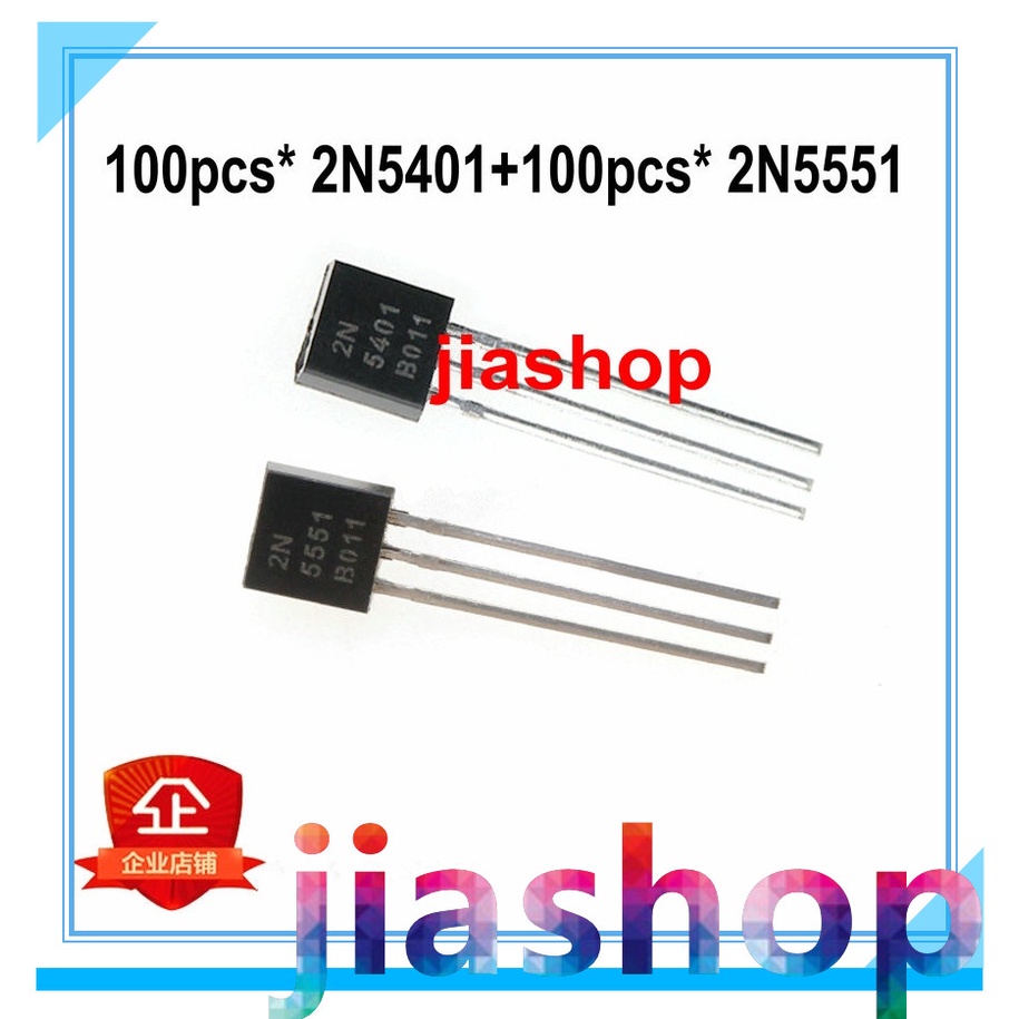 200 CÁI 2N5551 2N5401 5551 5401 TO-92 (100 CÁI * 2N5401 + 100 CÁI * 2N5551) Transistor lưỡng cực - B