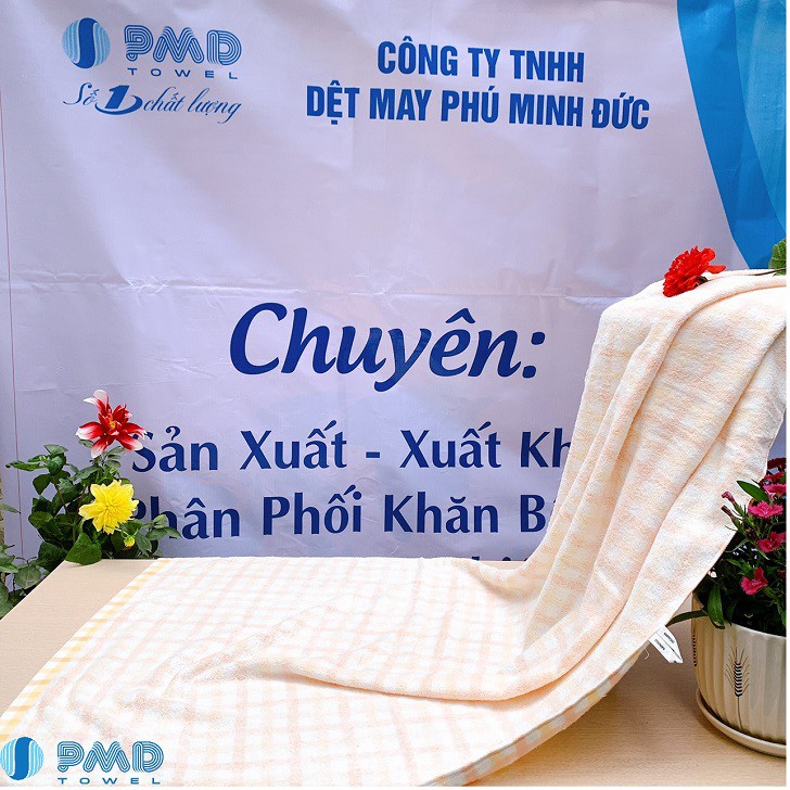 Khăn tắm kẻ gia đình cotton cao cấp xuất Nhật cực mềm êm nhẹ thấm nước tốt nhanh khô không sổ lông phai màu