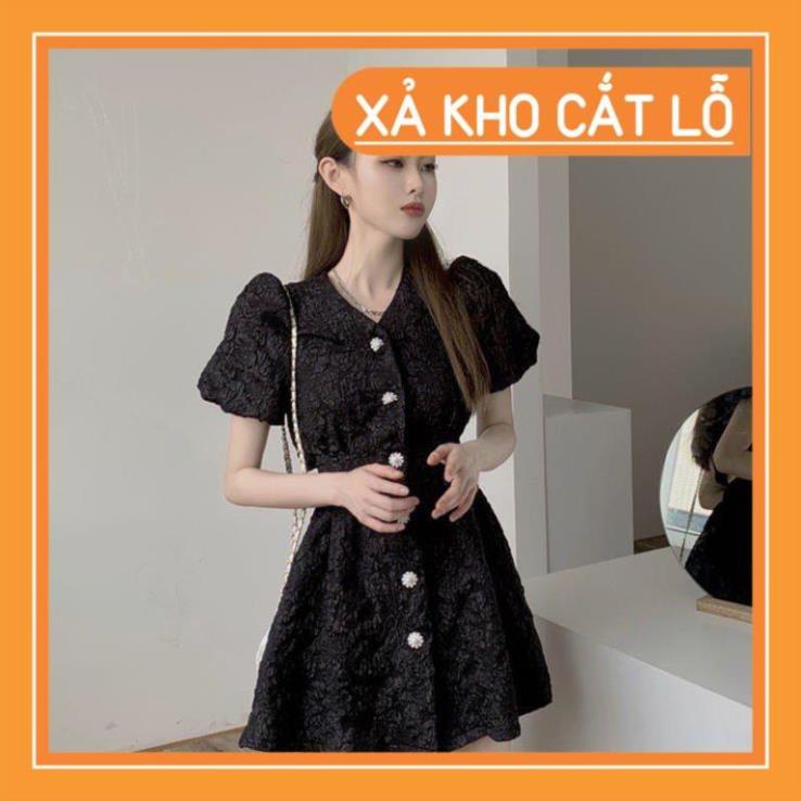 [Quần Áo Hot] Đầm nữ cổ chữ V họa tiết dập nổi thanh lịch ngọt ngào nữ tính | BigBuy360 - bigbuy360.vn