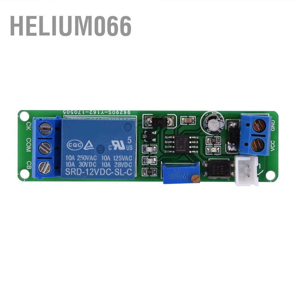 Độ trễ hẹn giờ điều chỉnh DC 12V Mô đun hẹn giờ có thể điều chỉnh độ trễ bật tắt điều chỉnh thời gian 1 ~ 10 giây Helium066