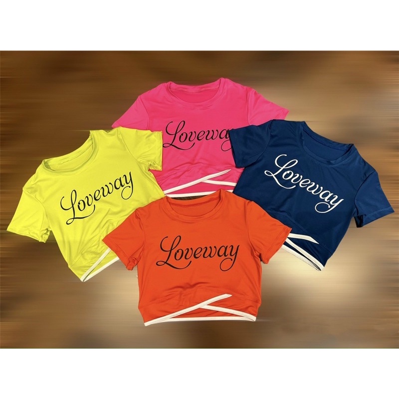 Áo croptop cộc Loveway vạt chéo nữ tập GYM, AEROBIC , Zumba Dance, yoga nữ