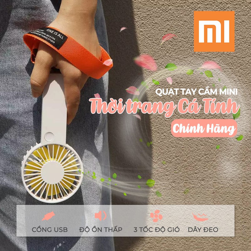 Quạt Mini Cầm Tay  XiaoMi VH, Quạt Tích điện xiaomi VH công suất  lớn, 1500mAh_F07 Có dây đeo