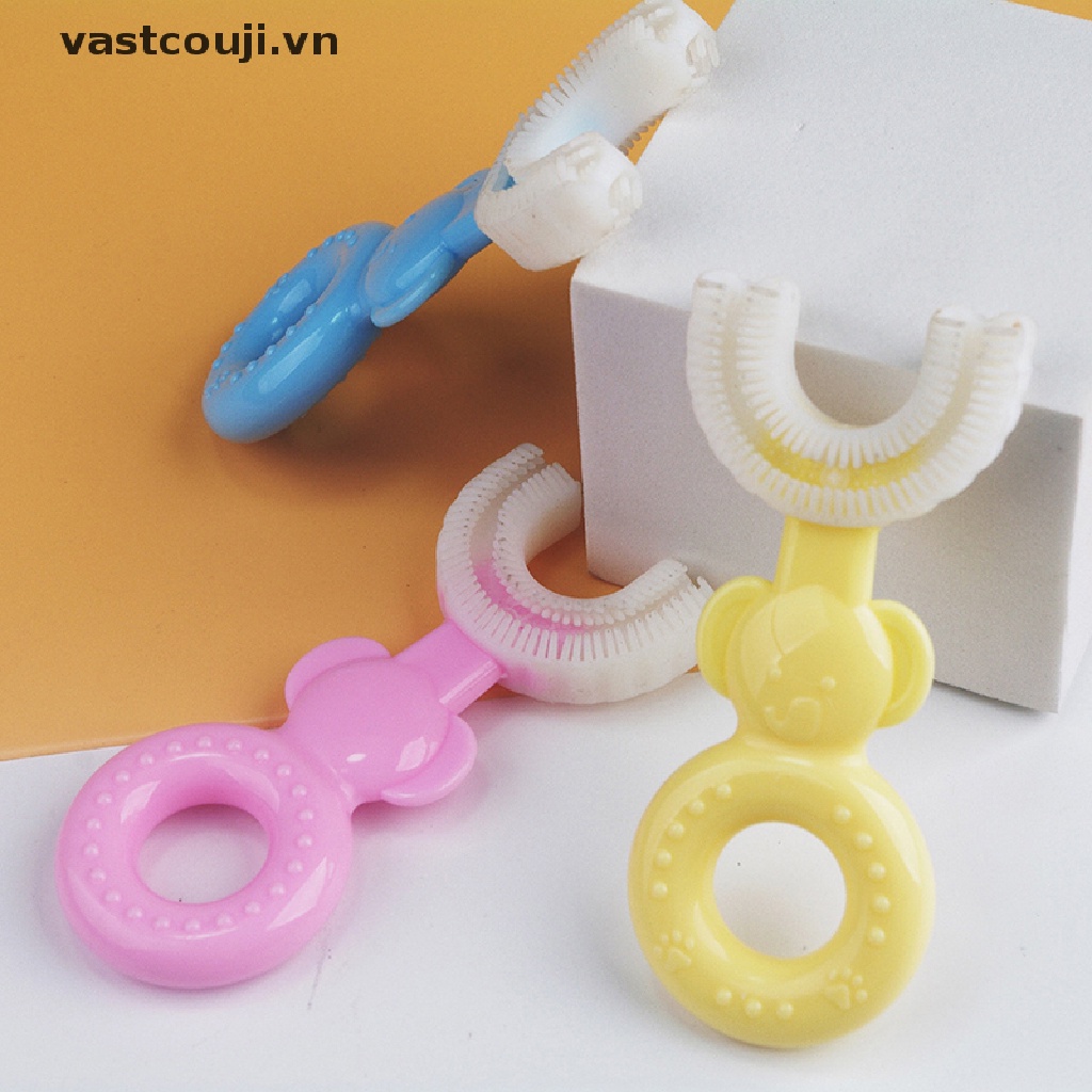 Bàn Chải Đánh Răng Silicone Xoay 360 Độ Hình Chữ U Cho Bé° Lau sạch mới