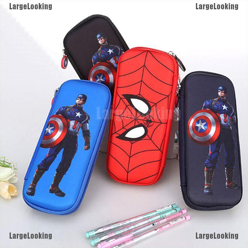 1 Hộp Đựng Bút Eva Họa Tiết Marvel Captain America / Spiderman Độc Đáo