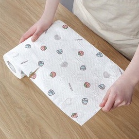 Cuộn Giấy Lau Nhà Bếp Đa Năng Bằng Vải Không Dệt - Thấm Hút Cực Tốt, Lau Dầu Mỡ Không Cần Rửa