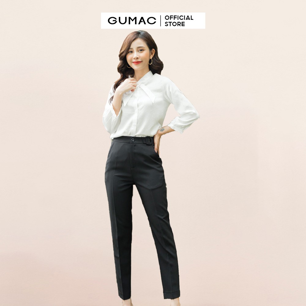 [Mã WABRGU72 giảm 10% tối đa 50k đơn 250k] Quần tây nữ phụ kiện chữ D QA349 GUMAC | BigBuy360 - bigbuy360.vn