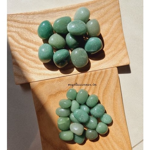 Viên đá thanh tẩy, đá thach anh Xanh Green Aventurine, đá phong thủy dùng trong Tarot, Reiki, Thiền Định