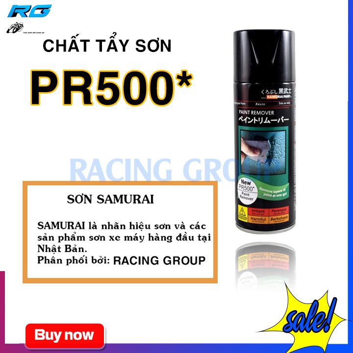 Chai Tẩy Sơn Xe Máy Chính Hãng Samurai PR500* - Tẩy Cực Nhanh