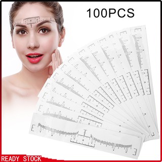 50pcs/100 dụng cụ thước kẻ khung chân mày chuyên nghiệp dành cho trang điểm