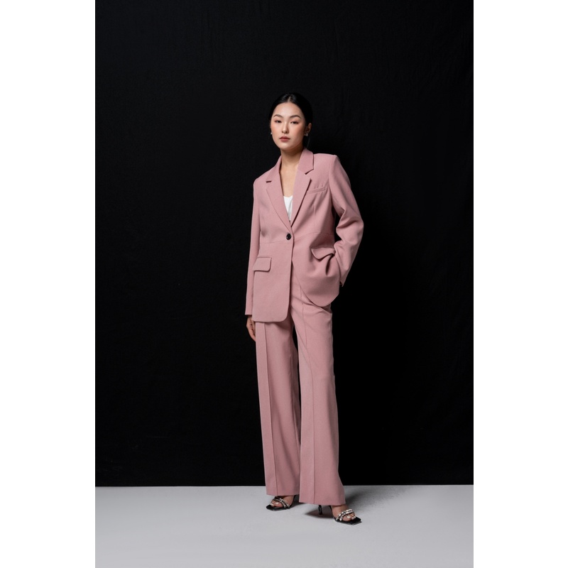 Áo khoác Blazer nữ dáng oversize khuy đen hai màu_MONOTALK 22T40001TK