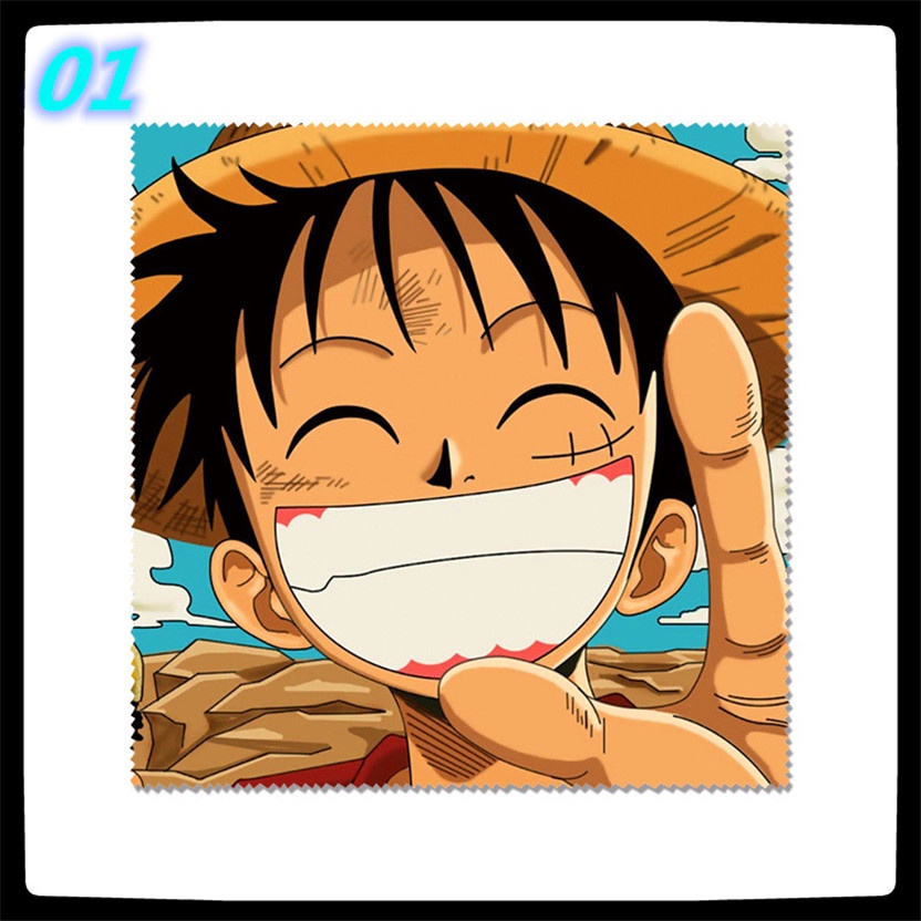 ★ Dụng Cụ Vệ Sinh Mắt Kính Họa Tiết Hoạt Hình One Piece ★ 1 Khăn Lau Kính, Màn Hình Điện Thoại