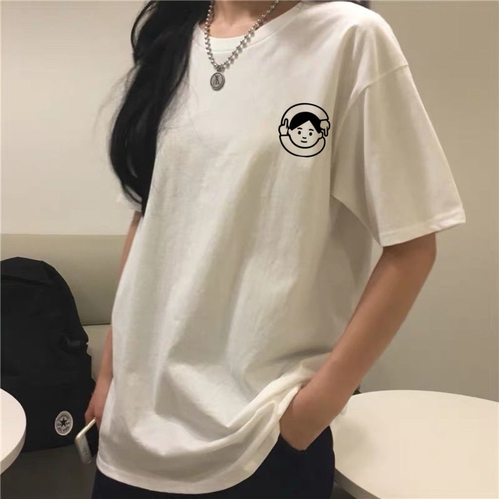 Áo thun tay lỡ  Chữ Hàn  phông Unisex nam nữ tee oversize form rộng pull Ulzzang Streetwear Hàn Quốc vải mềm