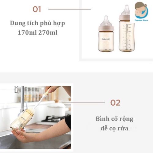 Bình sữa Moyuum Hàn Quốc 170ml 270ml - [Được chọn núm 1 - 4][Cam kết chính hãng]