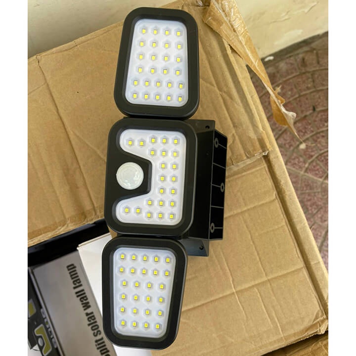 Đèn năng lượng mặt trời 3 cánh cảm biến chuyển động, chống nước IP65, pin 2400mAh, đèn mặt trời cảm biến ánh sáng