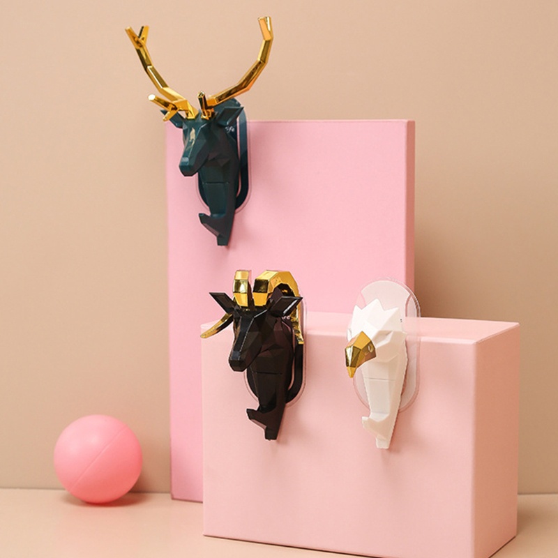 Móc Dán Tường Tự Dính Hình Đầu Hươu Trang Trí Nhà Cửa