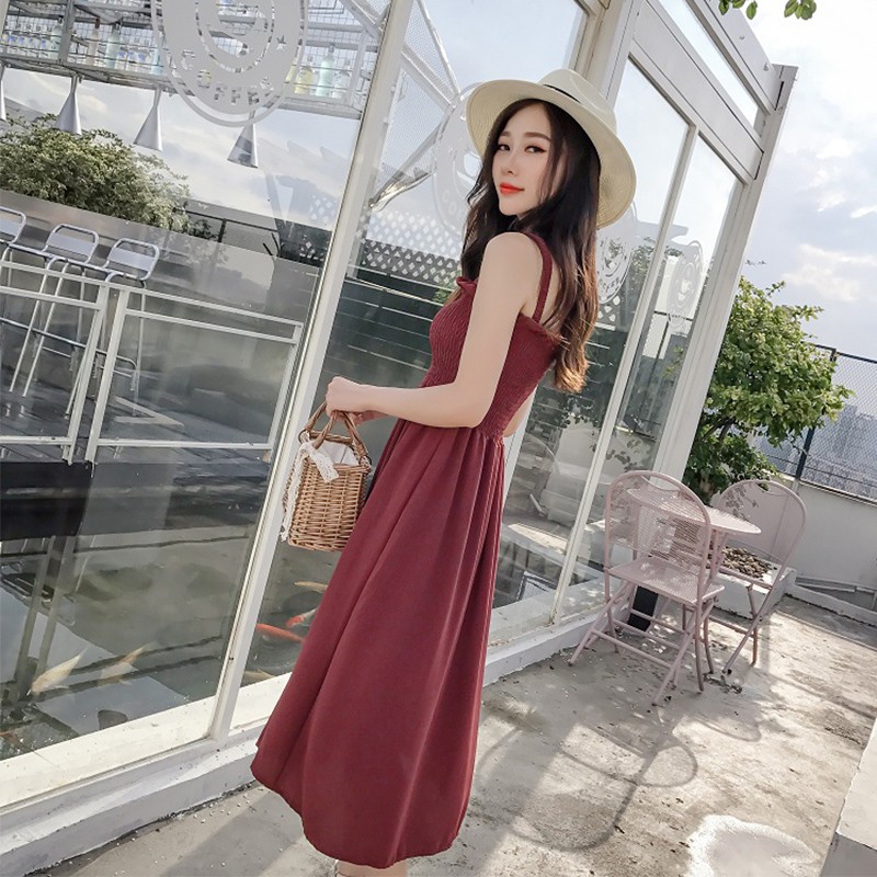 Đầm 2 dây dáng xòe đính nút quyến rũ | BigBuy360 - bigbuy360.vn