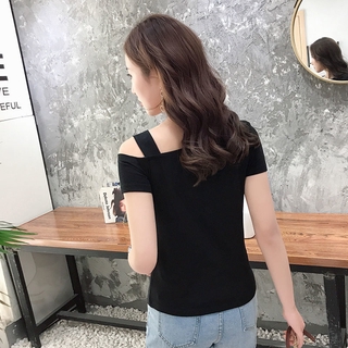 Áo Thun Nữ Tay Ngắn Hở Vai Gợi Cảm Thời Trang Hàn Quốc 2021