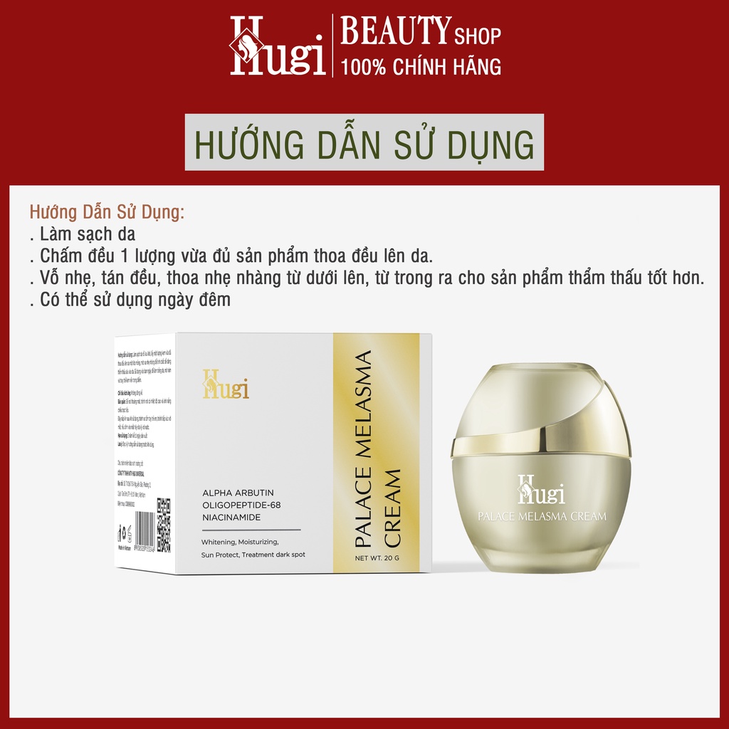 Kem Nám Tàn Nhang HuGi - Palace Melasma Cream - Xóa Nám Tàn Nhang Dưỡng Trắng (Mẫu Nâng Cấp) - 20g
