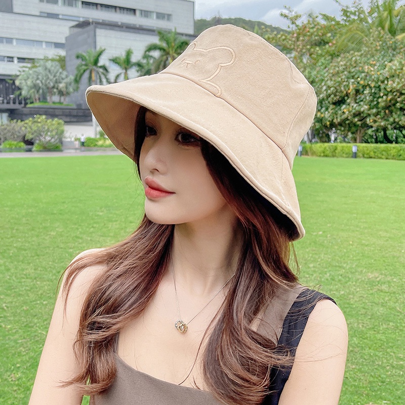 Mũ Bucket Chống Nắng Vành Rộng Hai Mặt Phong Cách Hàn Quốc Dễ Phối Đồ Cho Nữ