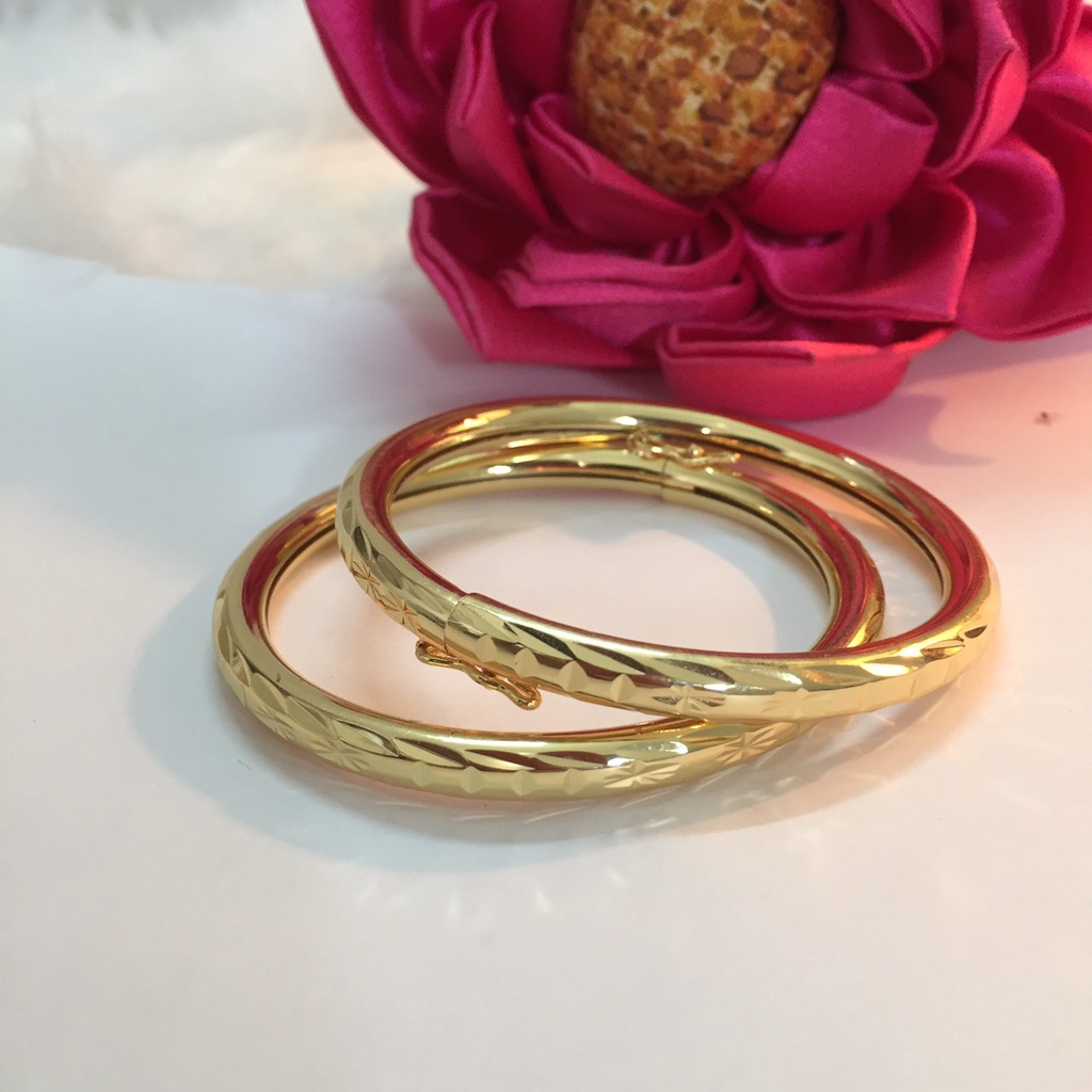 Lắc Tay Vàng Nữ, Vòng Tay trơn Mạ Vàng 24k Cao Cấp L128