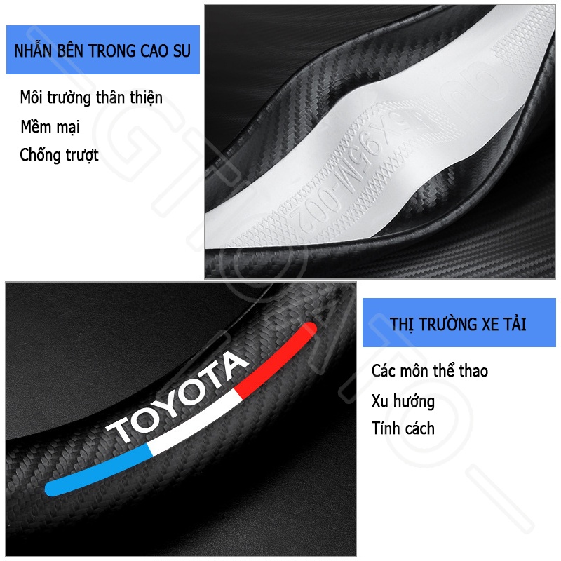 GTIOATO Bọc Vô Lăng Ô Tô BọC Vô LăNg Da BọC Vô LăNg Cacbon BọC Vô LăNg Oto Vô LăNg Xe Ô Tô Trang Trí NộI ThấT Ô Tô Phụ KiệN Xe HơI Cho Toyota Raize Corolla Cross Vios Veloz Innova Camry Hilux Yaris Fortuner Wigo Altis RAV4 Avanza