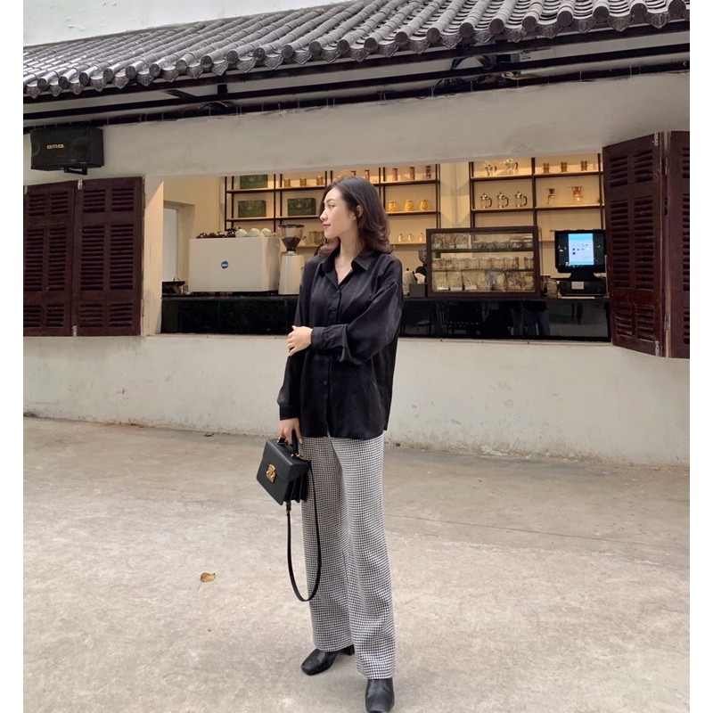 ZIEL Quần hoạ tiết kẻ Đen Trắng | Slip Pants