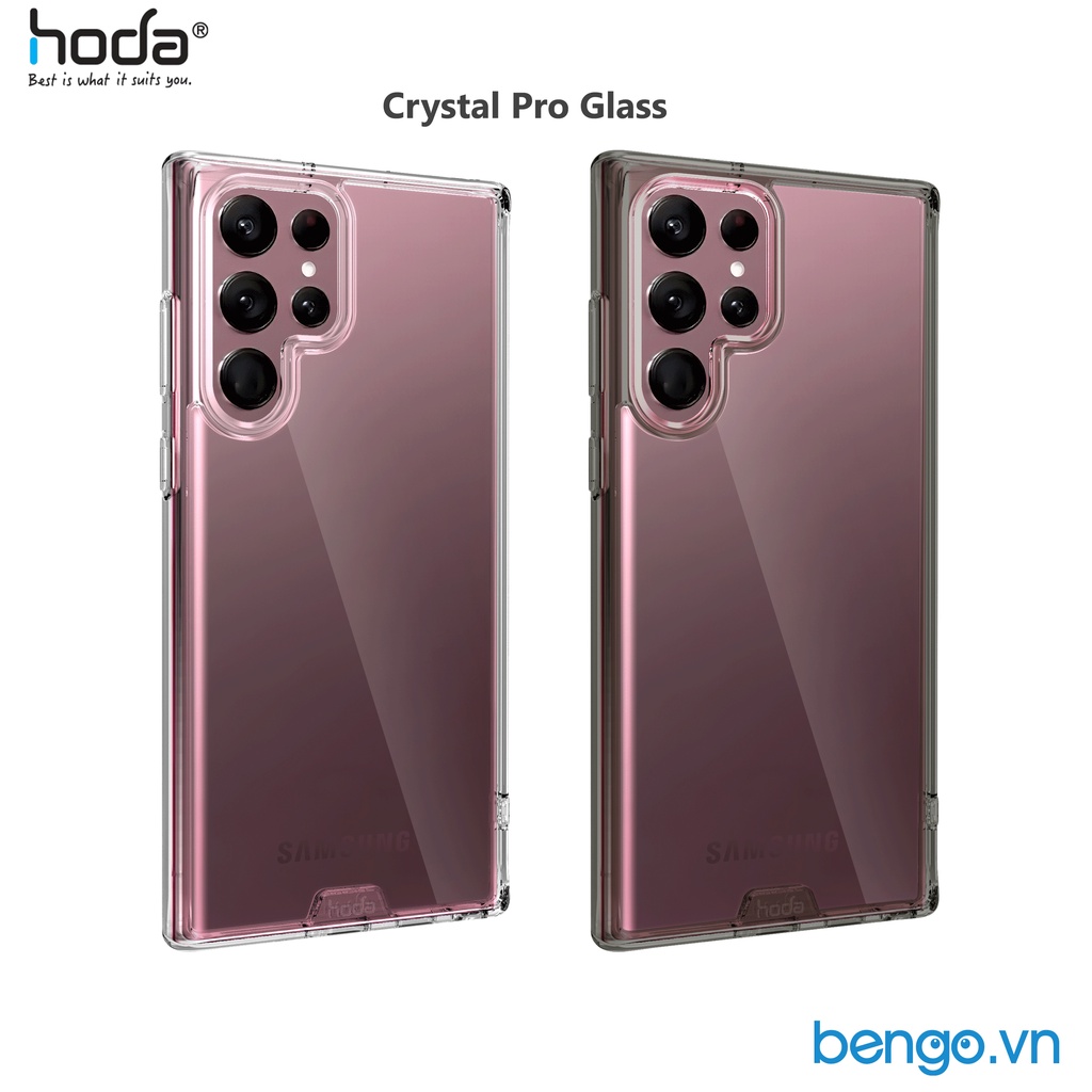 Ốp Lưng Hoda Samsung Galaxy S23 Ultra/S22 Ultra Crystal Pro Glass Tiêu Chuẩn Quân Đội