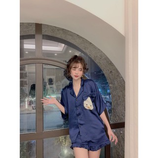 Bộ đùi satin tay cánh dơi mona 097