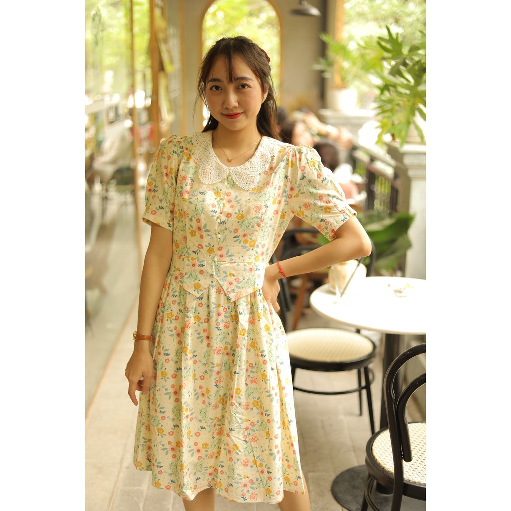 Váy hoa cổ ren siêu xinh