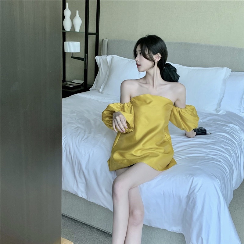 ÁO TRỄ VAI MÀU VÀNG SANG CHẢNH ULZZANG CHICGIRL