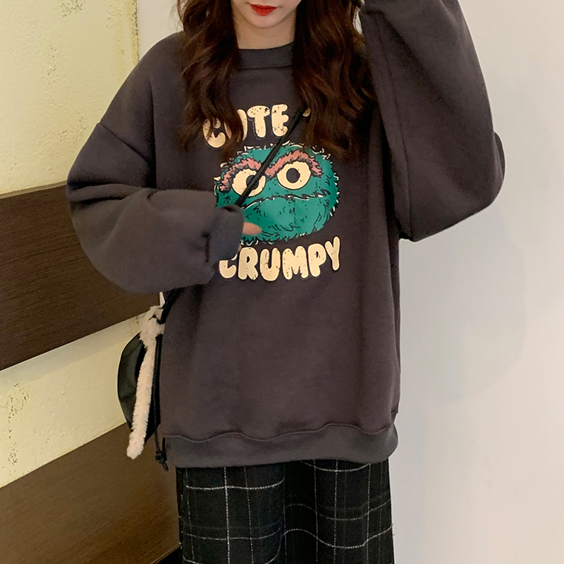 Áo Thun Mùa Đông Dáng Rộng In Hình Hoạt Hình Vui Nhộn Phong Cách Hàn Quốc Giản Dị Cho Nữ | BigBuy360 - bigbuy360.vn