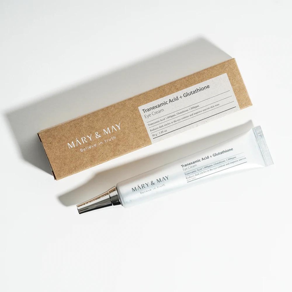 Kem mắt giảm thâm Mary&May Tranexamic Acid+ Glutathion Eye Cream 30ml